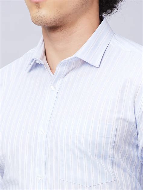 Park Avenue Men Blue Stripe Slim Fit Cotton Shirts – MyRaymond