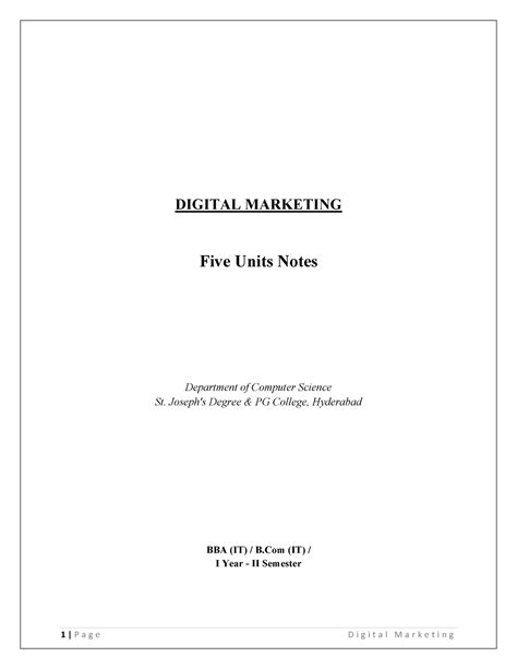 Digital Marketing Notes BBA ipu University - DIGITAL MARKETING Five ...
