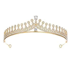 Buy Peora Gold Plated Cubic Zirconia Studded Princess Tiara Crown for ...