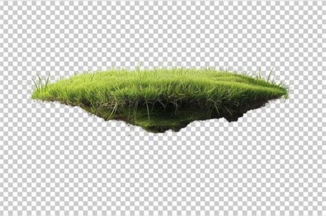 Empty grass field with floating land sky and clouds | Premium AI ...