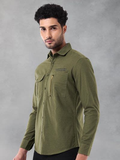 Buy Jade Green Solid Urban Shirt for Men Online in India -Beyoung
