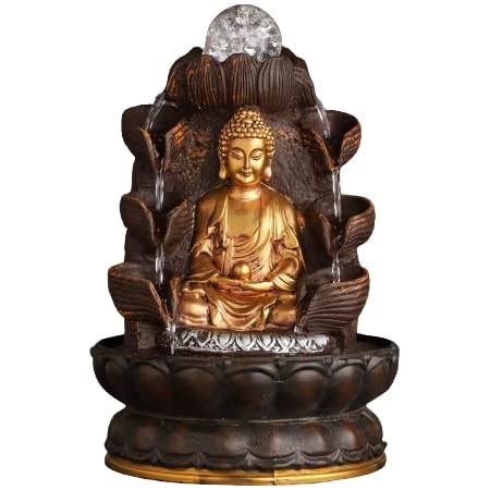 DECORWALE Buddha Tabletop Water Fountain,Environmental Resin Meditation ...