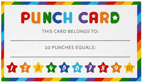 Editable Free Printable Punch Card Template Earlier This Summer I ...
