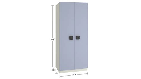 Adona Corolla Double Door Wardrobe w/Square Knobs Davy Grey - Carbon ...