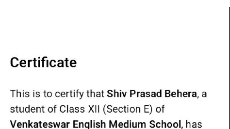 Certificate of Completion: English Project on OTT Platforms (Class XII ...