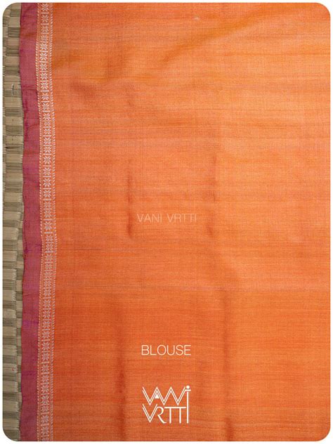 Orange Samudra Lahar Ikat Handspun Tussar Silk Saree