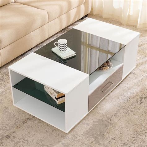 Buy Quadro Glass Top Coffee Table - White from Home Centre at just INR ...