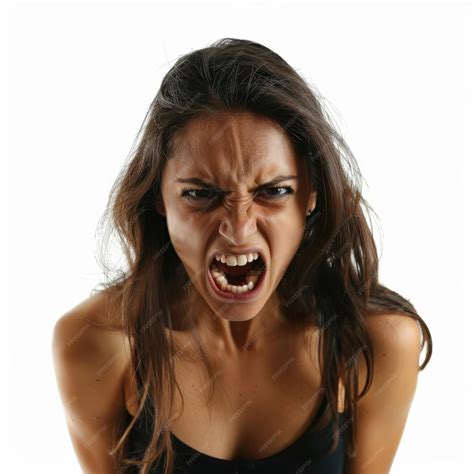 Premium Photo | Angry young woman expressing strong emotions with open ...