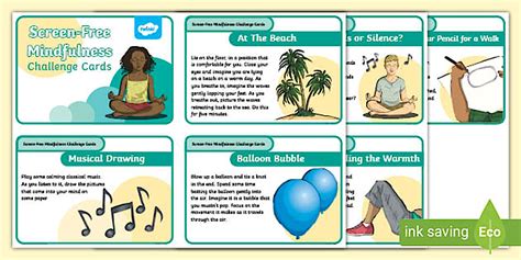 Screen-Free Mindfulness Activity Challenge Cards