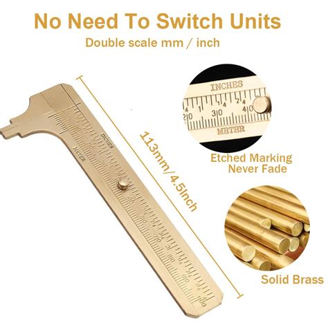 Plowatxi Brass Pocket Caliper with Double Scale Sliding Gauge India | Ubuy