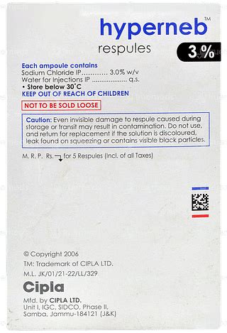 Hyperneb 3 Respules 4 Ml Pack Of 5 - Uses, Side Effects, Dosage, Price ...