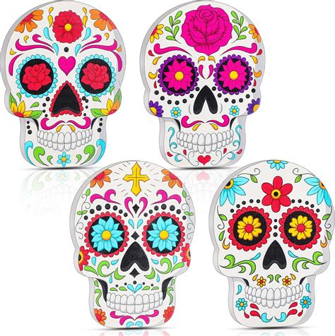 Amazon.com: Thyle 4 Pieces Day of The Dead Sugar Skull Table ...