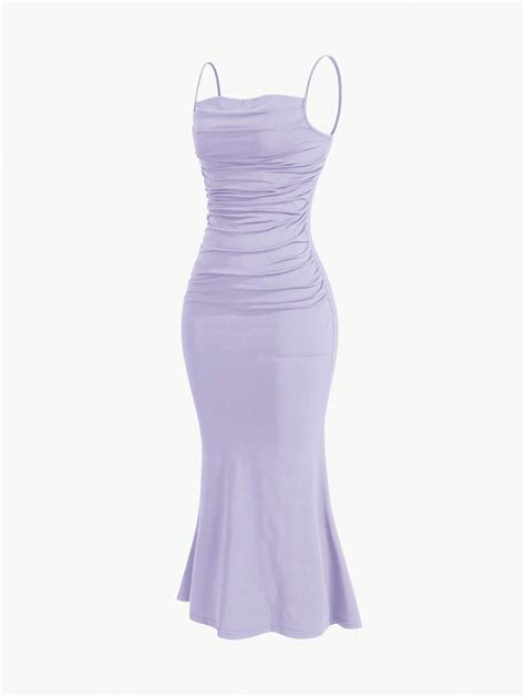 Sweetra Elegant Summer Halterneck Dress With Pleated And Mermaid Tail ...
