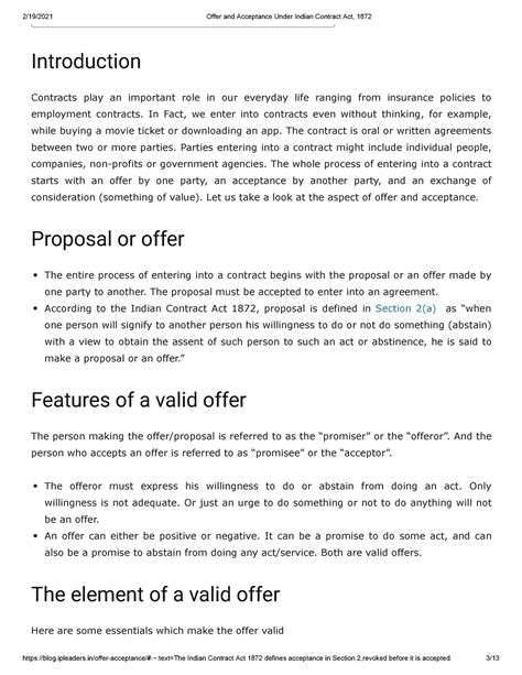 3 Offer and Acceptance Under Indian Contract Act, 1872 - ipleaders ...