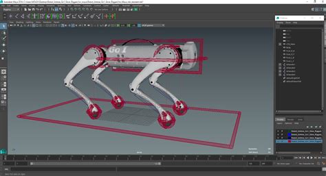 3D model Robot Unitree Go1 Silver Rigged for Maya | 3D Molier International