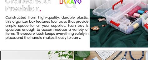 UCRAVO 2 Layer Plastic Storage Containers with Lids, Multipurpose Clear ...