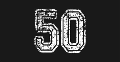Number 50 Grungy in white - 50 - Sticker | TeePublic