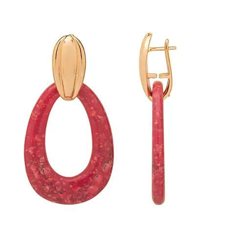 Emberly Gold Tone Oval Drop Earrings