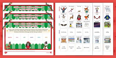 Create a Super Christmas Sentence Cut and Stick Activity Sheets