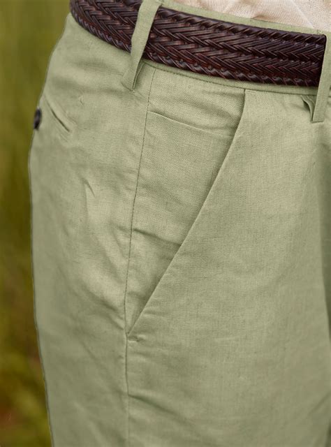Buy Sage Linen Chino | Casual Green Chambray Bottomwear for Men Online ...