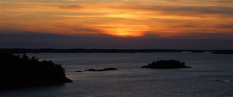 Download wallpaper 2560x1080 sea, island, trees, sunset, evening dual ...