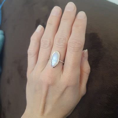 Buy Moonstone Ring Semiprecious Stone Boho Ring Silver Ring Online in ...