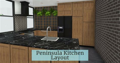 Peninsula Kitchen Layout 的图像结果