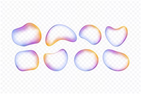 Premium Vector | Set of transparent liquid shapes refractive bubbles on transparent background ...