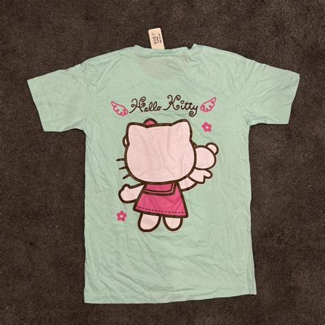 bnwt mint blue/green hello kitty tshirt. ‘size f’.... - Depop