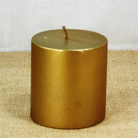 Decorative Gold Pillar Candle – Maxime Candles