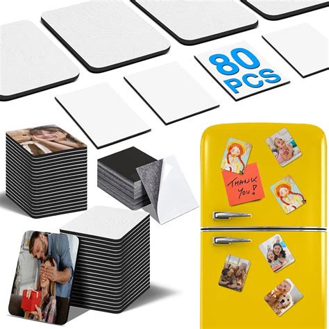 80Pcs Sublimation Magnet Blanks Set,Personalized Sublimation ...