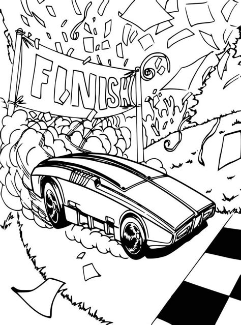 Free At Finish Line (Hot Wheels) coloring sheet and PDF to print