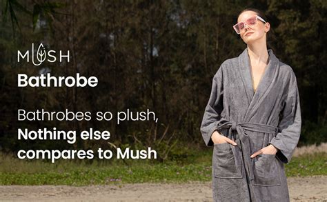 Mush 100% Bamboo Bathrobe for Men / Women (Unisex) S/M,(Pack of 1) (L