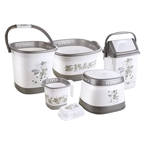 JOYO Plastic Better Homes Deluxe Square Floral Printed Bathroom Set of ...