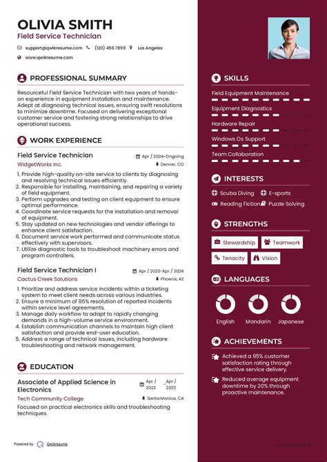10+ Field Service Technician Resume Samples & Templates for 2025