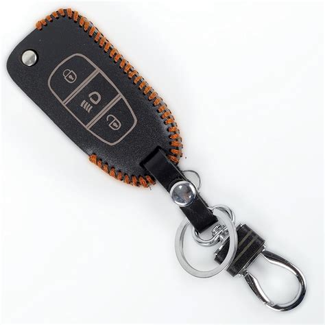 KBS Leather Smart Car Key Cover Case with Metal Hook Keychain ...