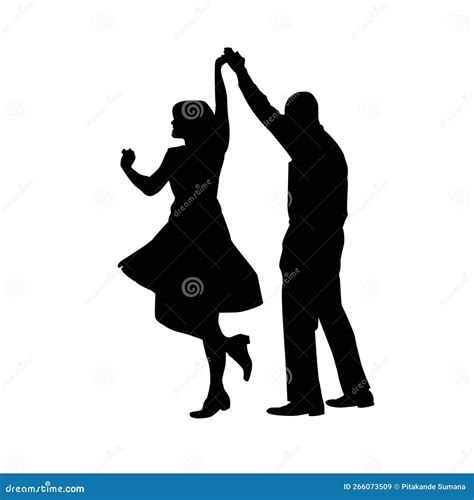 Dance couple silhouette stock vector. Illustration of dance - 266073509