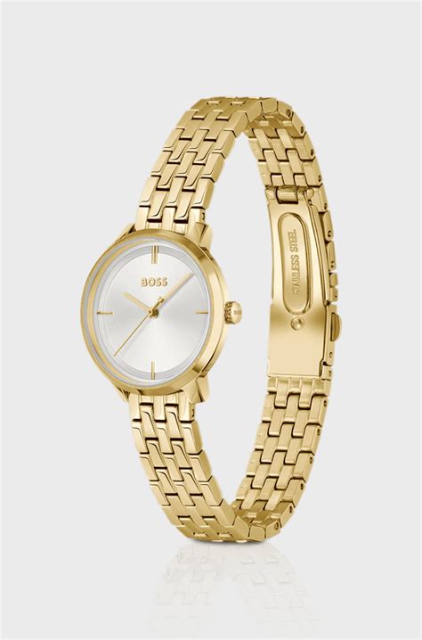 BOSS - Gold-tone watch with silver-white dial - Gold tone
