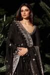 Buy Black Anarkali Tussar, Dupatta Organza, Srivani Ag Vine Embroidered ...