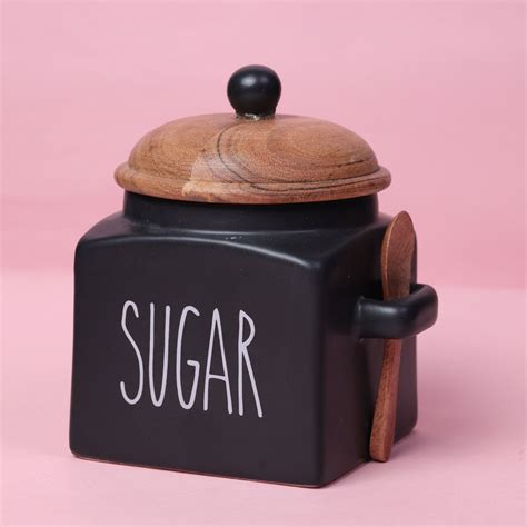 Mesmerising Matte Black Sugar Storage jar – The Blooming Bagh