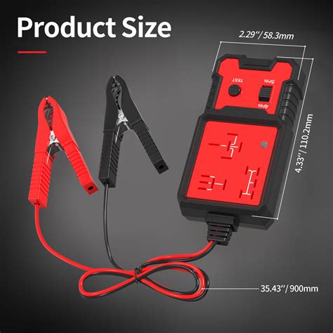 Automotive Relay Tester for 12 Volt 4 and 5 Pin Relays with LED Indica – DAIER