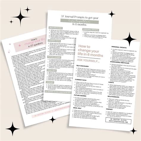 Free Journal Prompts List - A Destiny By Design | by Destiny Olivia