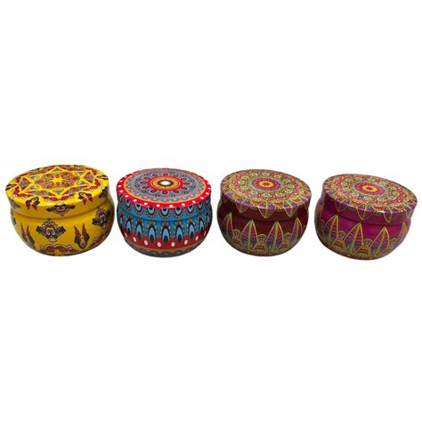 Moroccan empty Tin jars for Candle Making (Set of 4) – AuraDecor