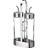 Ikea Glass, Stainless Steel Oil/Vinegar Bottle Set, 22 Cubic Inches, 3 ...