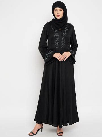 Handwork Black Luxury Abaya With Black Hijab – Nabia