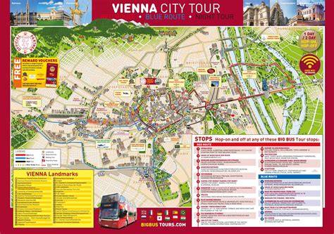Tourist Map Of Vienna Austria Vienna Sightseeing Walk Ringstrasse