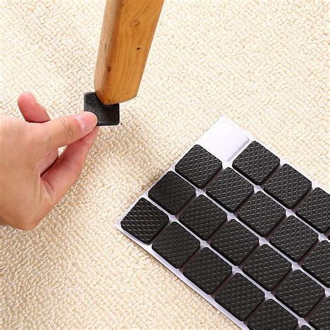 SNOFER Rubber Self Adhesive Square Felt Pads Non Skid Floor Protector ...