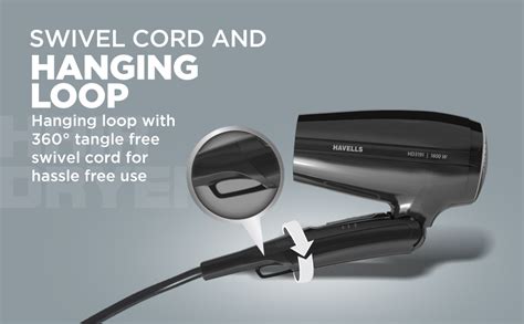 Havells 1600W Unisex Foldable Hair Dryer|2 Heat Settings With Cool Shot ...