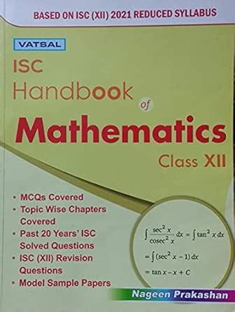 Amazon.in: Buy Vatsal ISC Handbook of Mathematics Class 12 Book Online ...