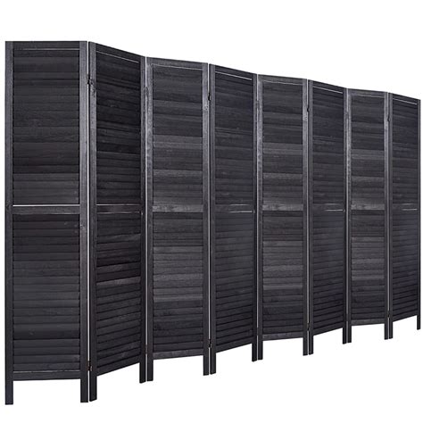 8 Panel Room Divider Wall Wood Privacy Screen Room Dividers ...